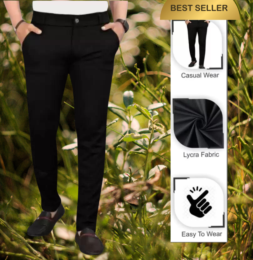 Lycra Blend Designer Formal Trousers For Man