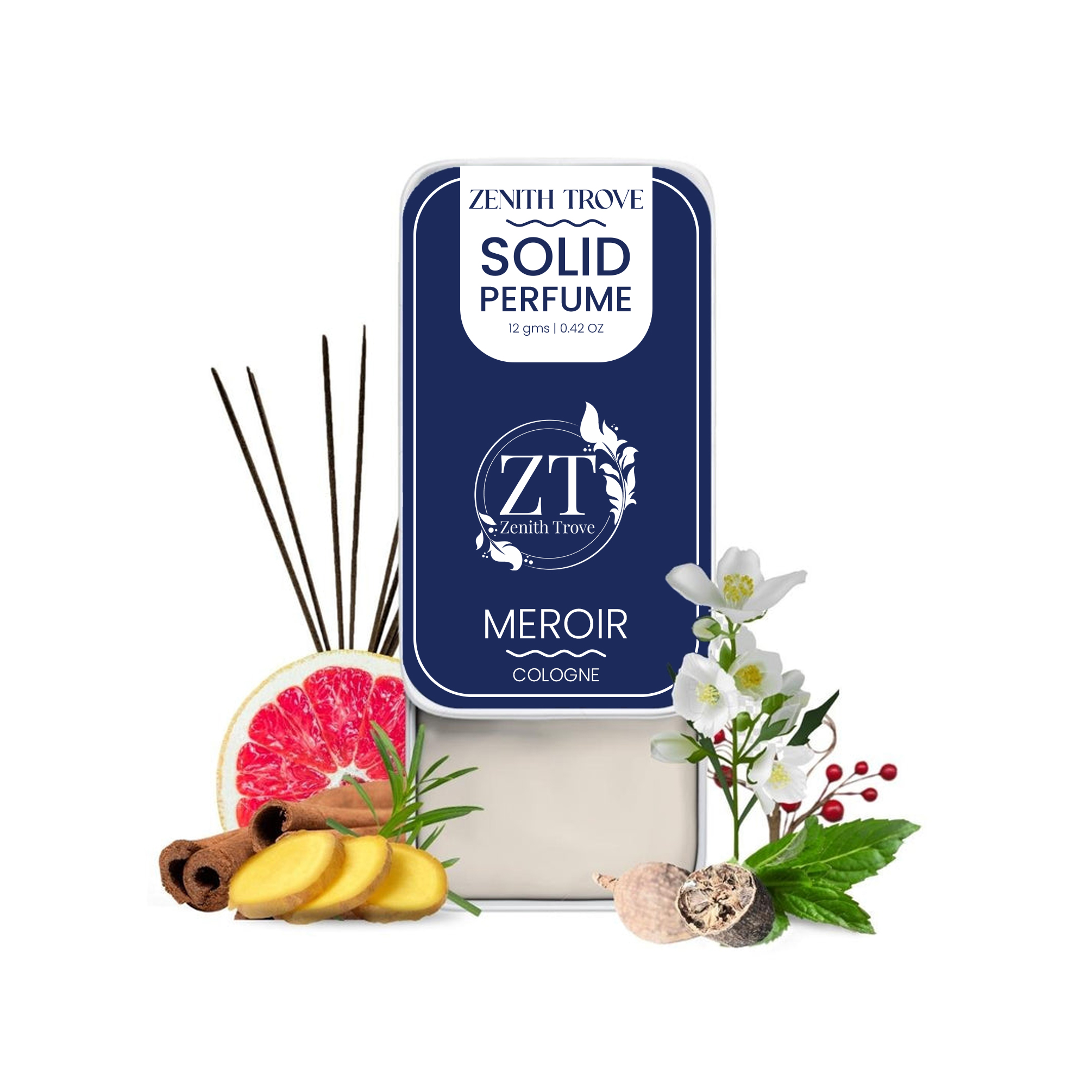 zenith trove meroir solid perfume wax for men and women 12g long lasting alcohol free cologne natural unisex fragrance